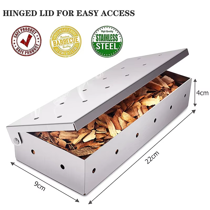 BBQ Smoker Box Edelstahl Holzs – Smoker Box Wood Chip Bewertung und Preis