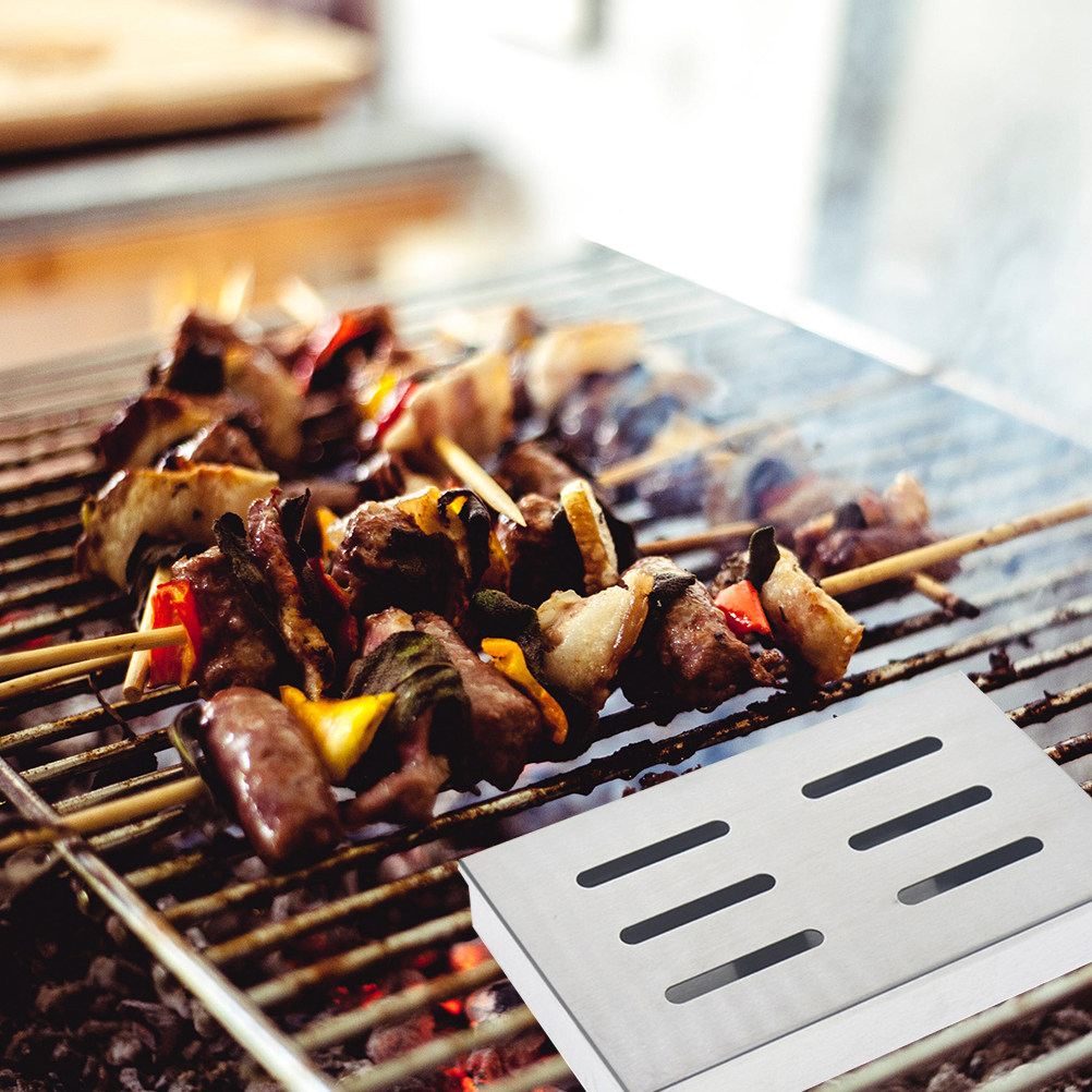 Edelstahl BBQ Smoker Box Holzc – Smoker Box Wood Chip Bewertung und Preis