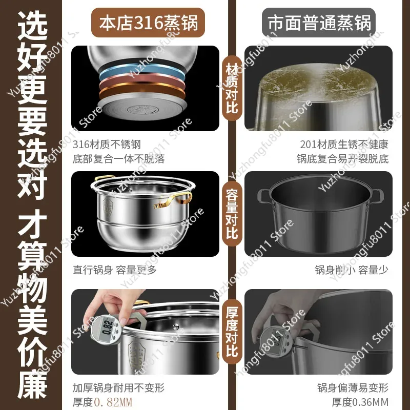 Dampftopf aus Edelstahl 316, 4 – Home Cooking Appliances Bewertung und Preis