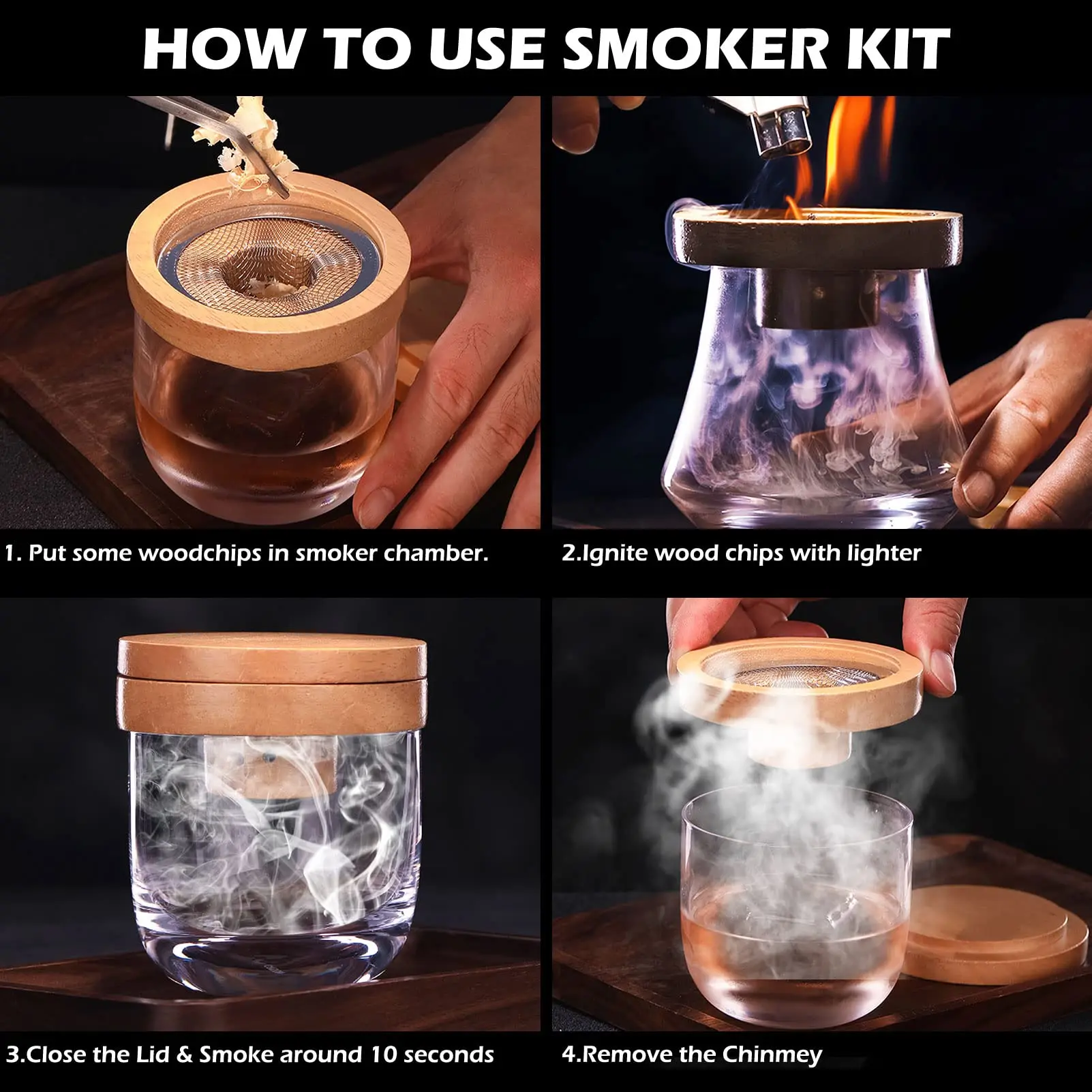 Cocktail-Räucher-Set, Bar, Hol – Smoker Box Wood Chip Bewertung und Preis